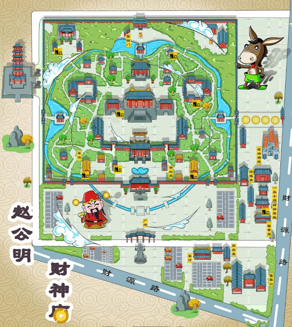 兴安寺庙类手绘地图